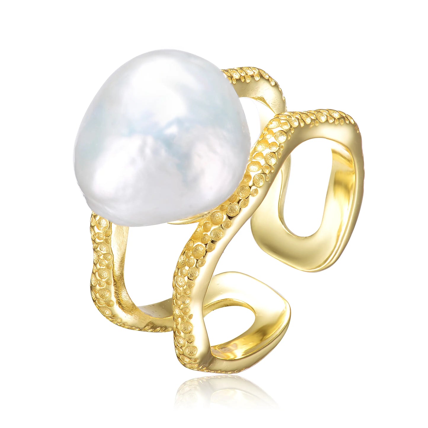 Adjustable Sterling Silver Freshwater Pearl Ring