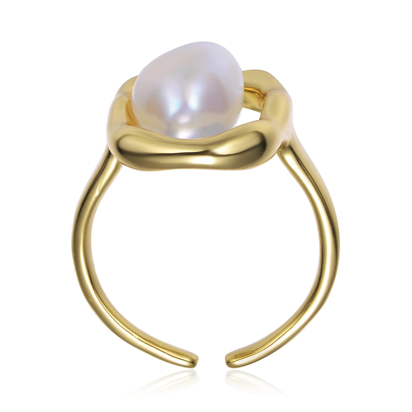 Adjustable Sterling Silver Freshwater Pearl Ring