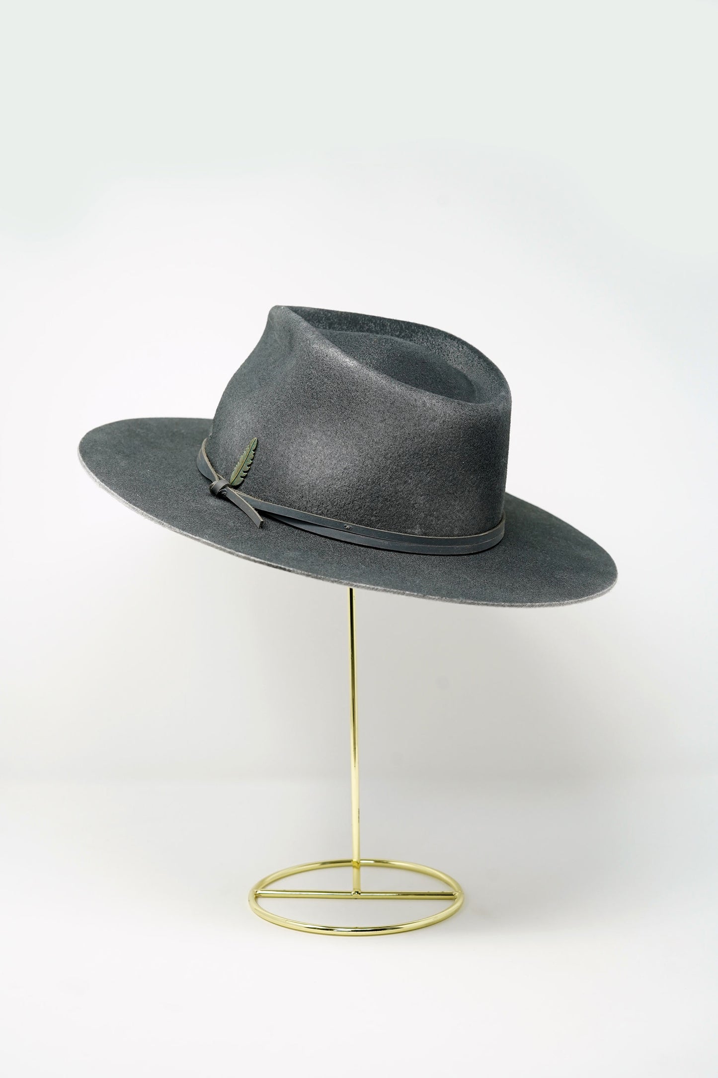 Wool Felt Fedora Hat - Feather Band