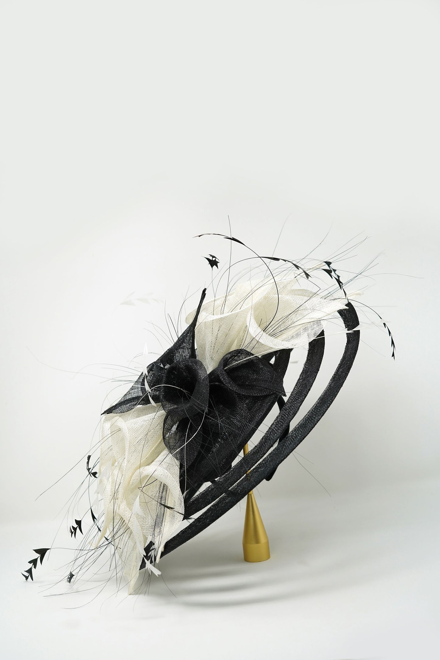 Athena Black and White Fascinator