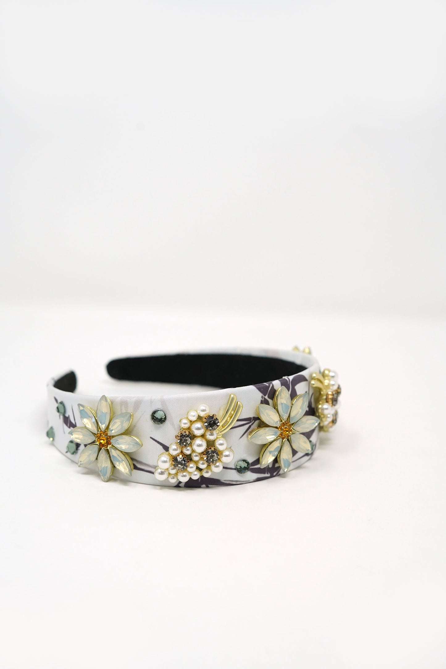 Headband White Silk