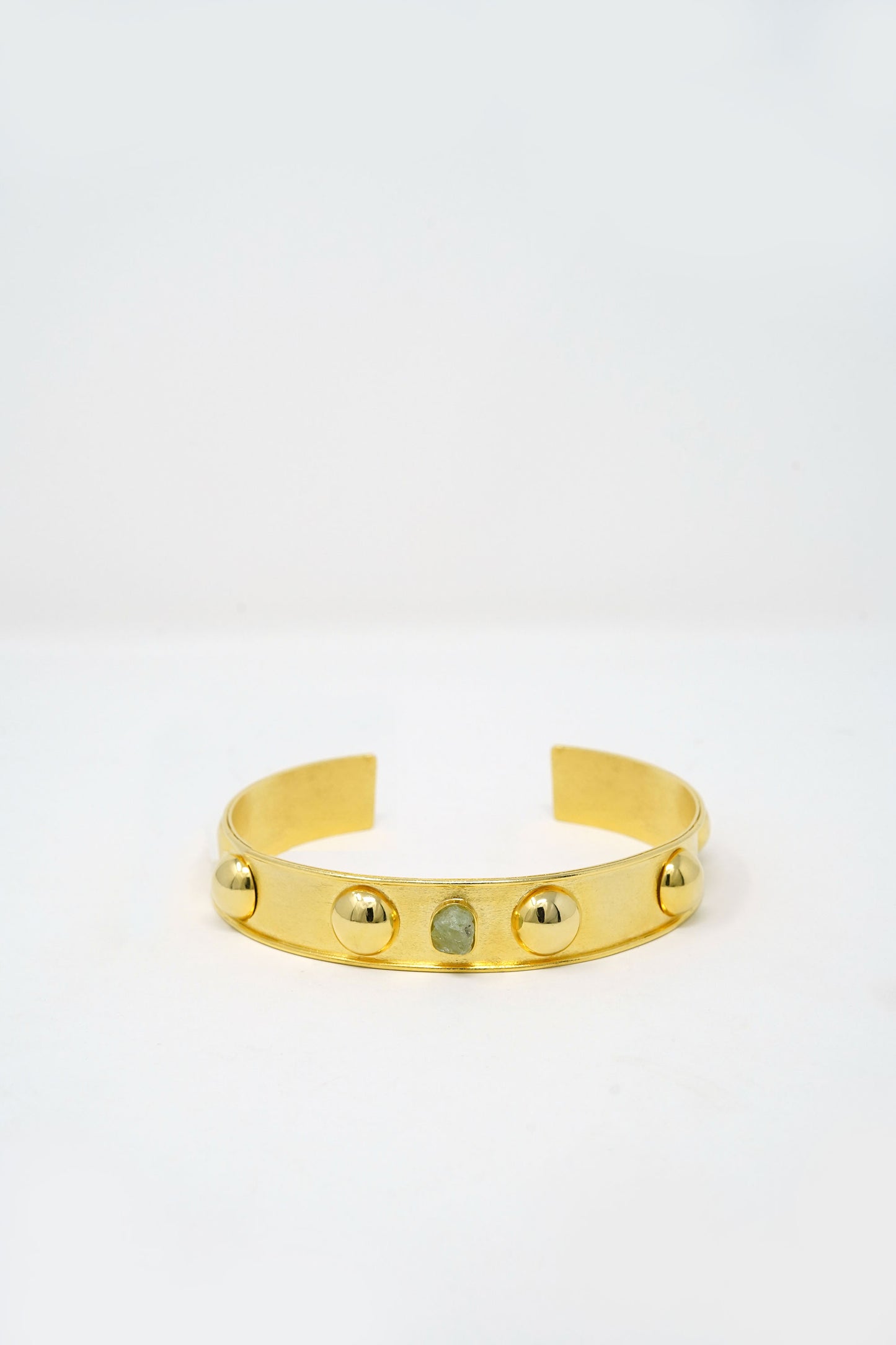 Luciana Cuff Necklace Raw Emerald 24k Gold-Plated