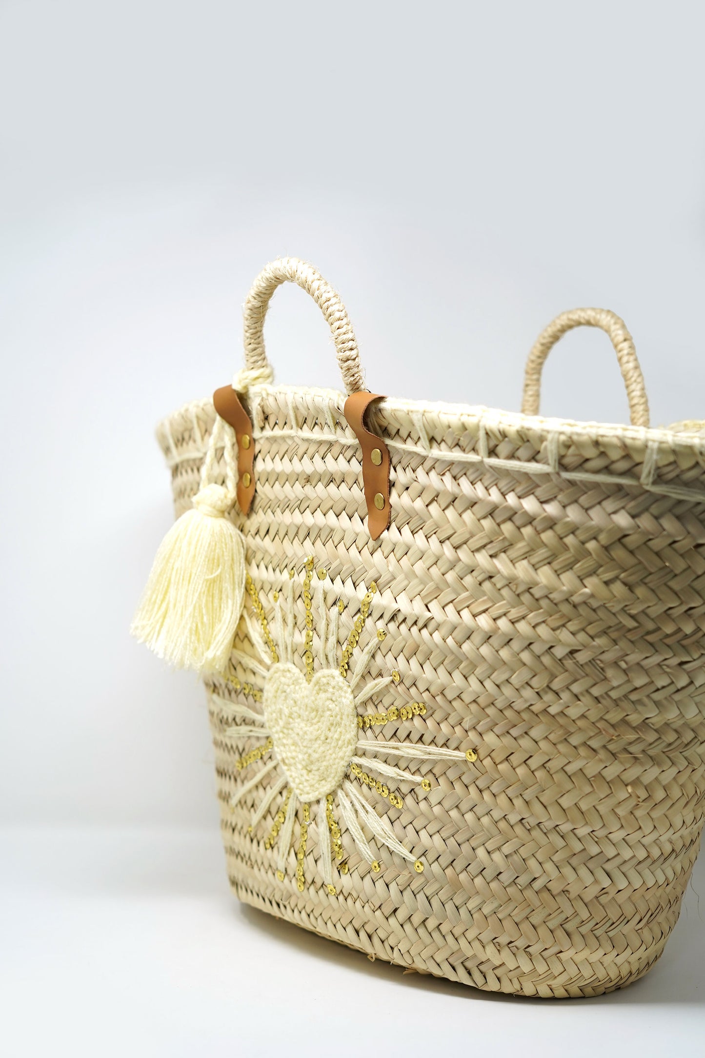 Handwoven Large White Blanco Basket