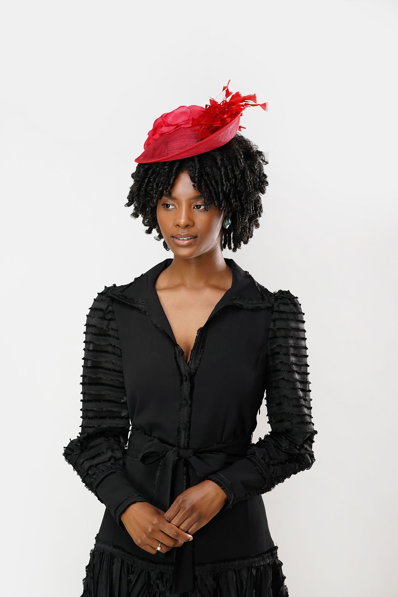 Caroline Black Midi Dress