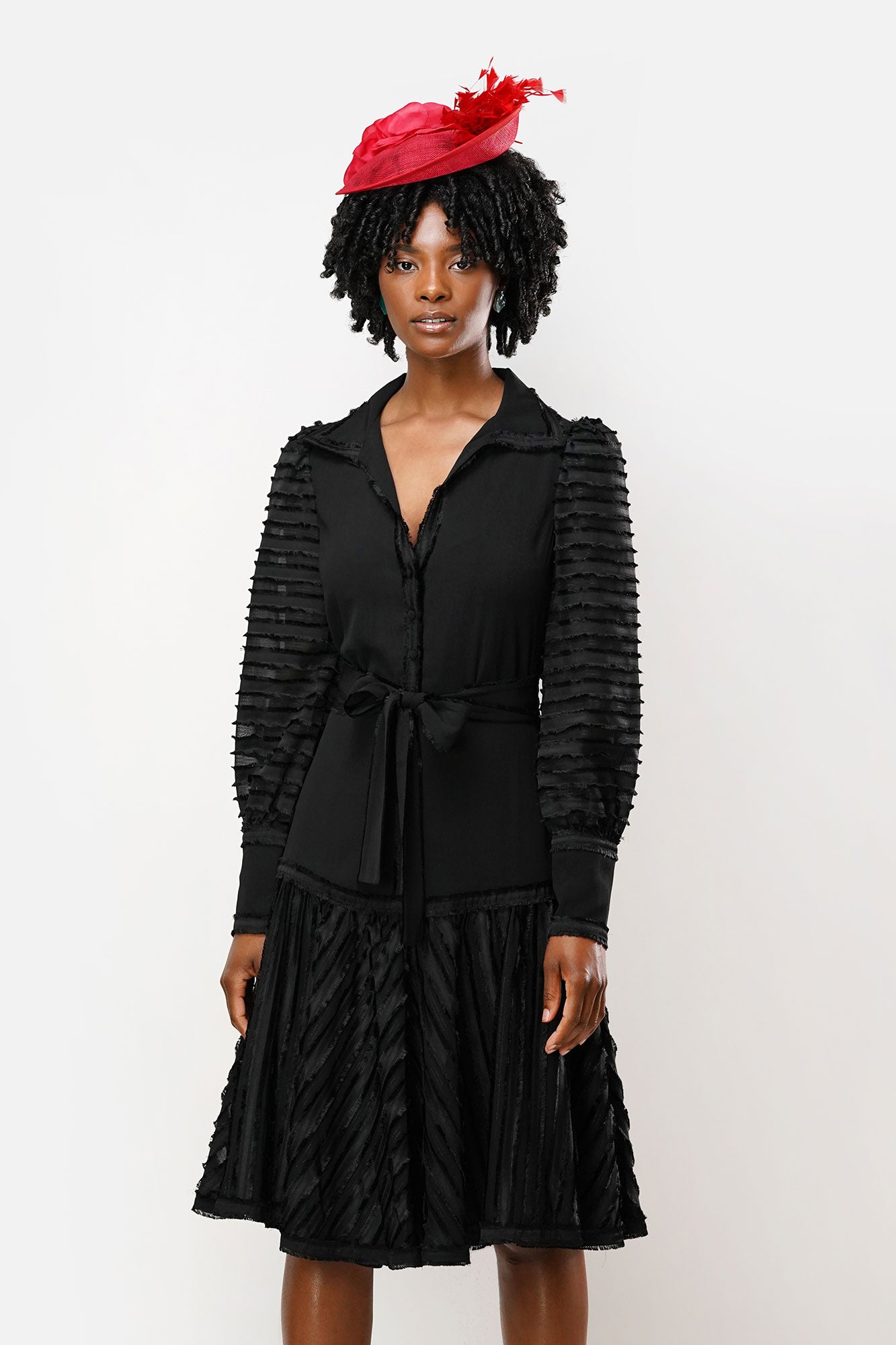 Caroline Black Midi Dress