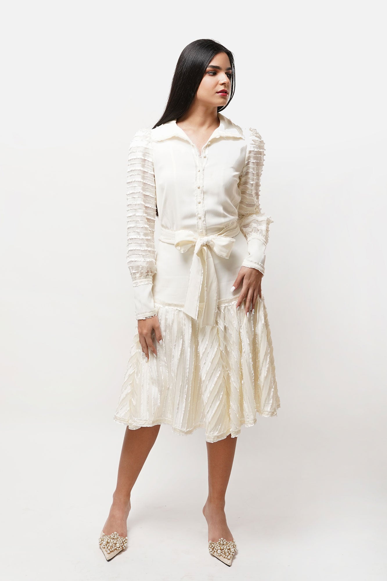 Caroline Ivory Midi Dress