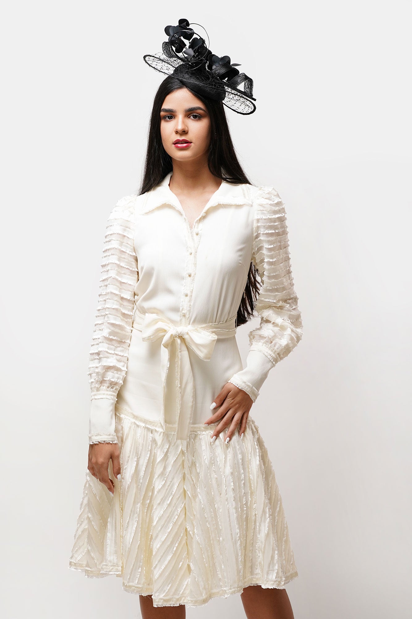 Caroline Ivory Midi Dress