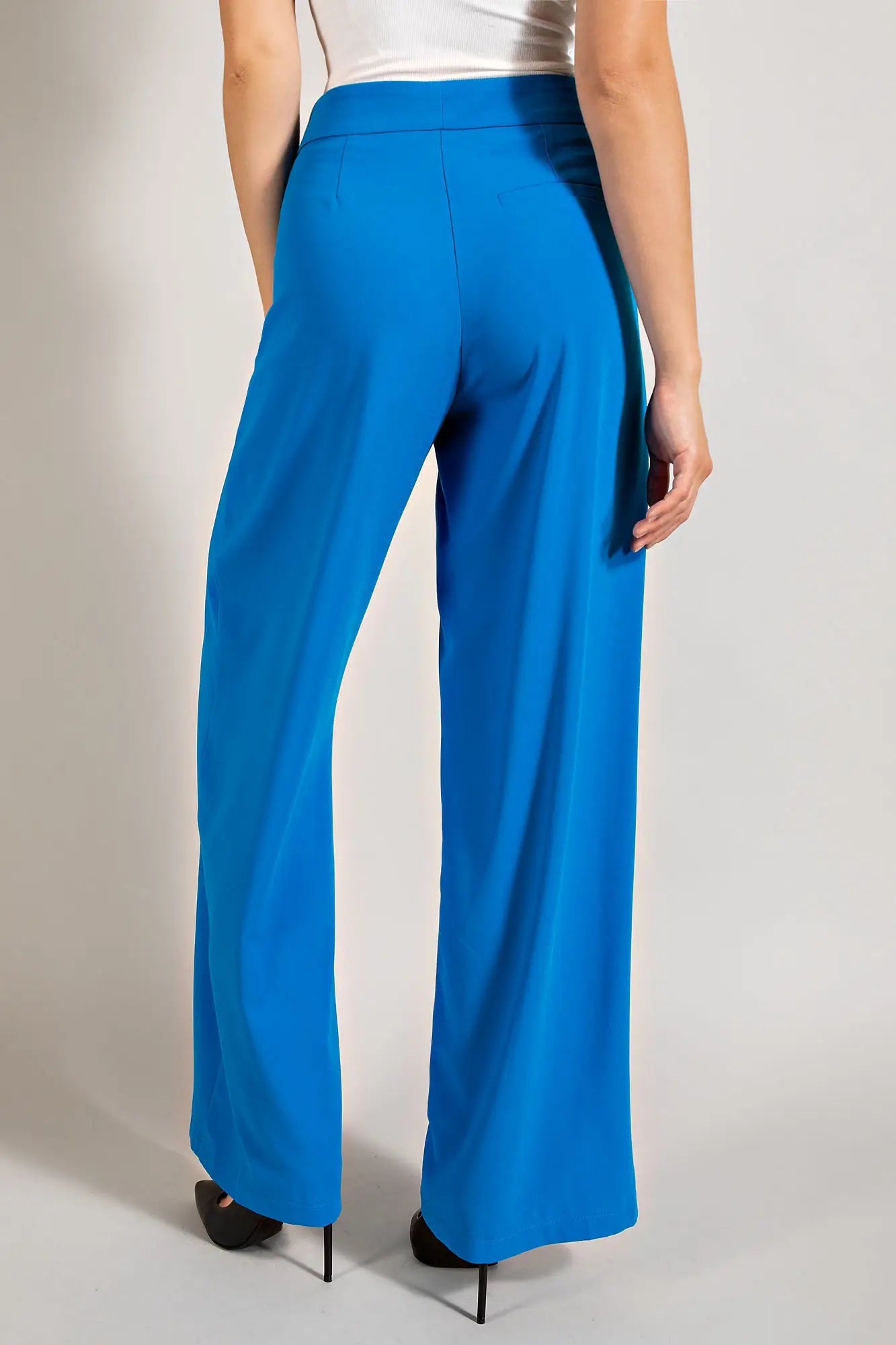 High Waisted Trousers With Front Pintuck