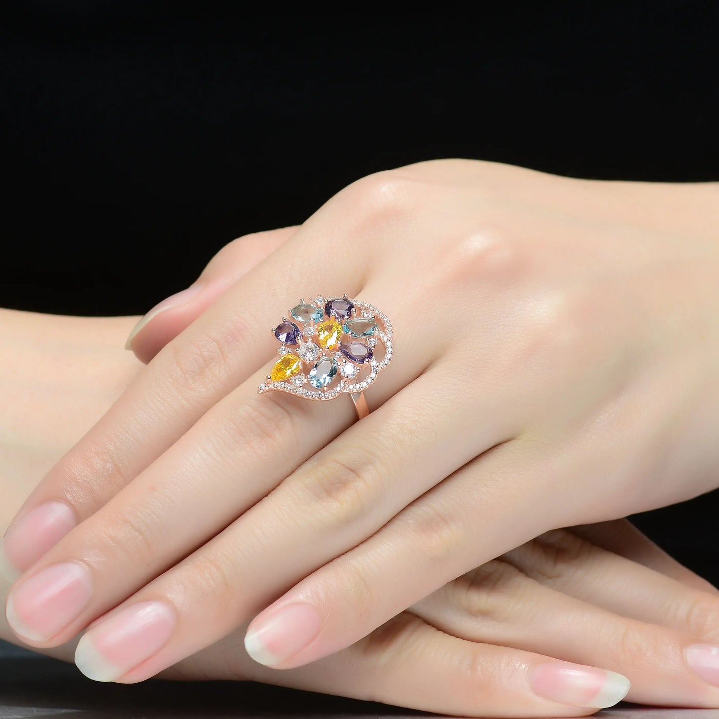 Sterling Silver Cubic Zirconia Ring(9974Mc6)