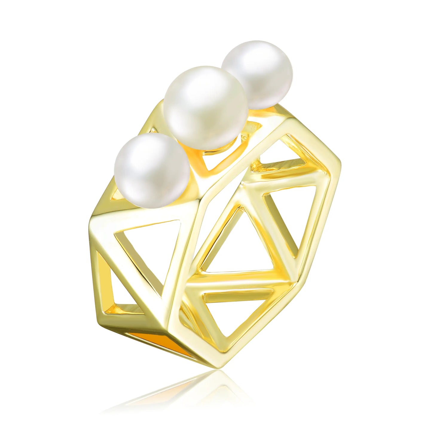 Freshwater Pearl Geometric Ring