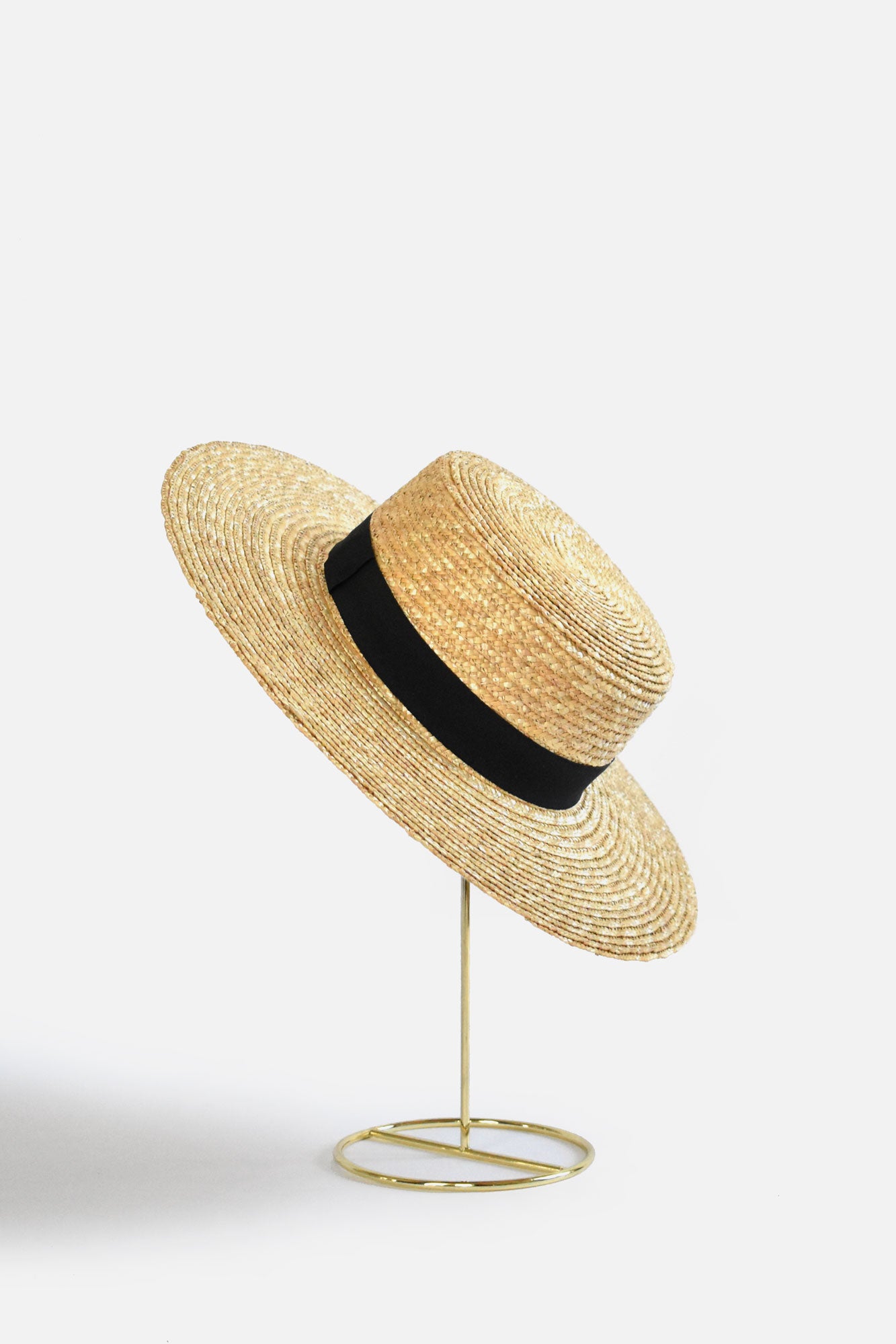 Abella Wide Brim Boater - Black Band