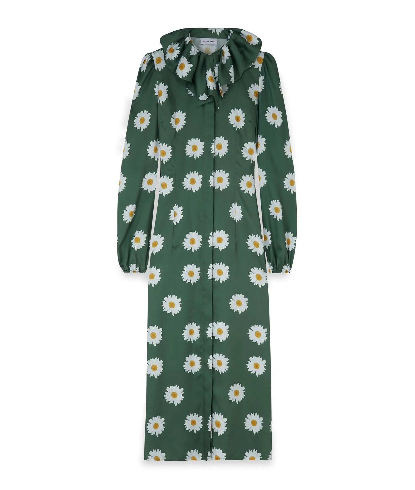 Gillian Flouncy Dress In Green Daisy