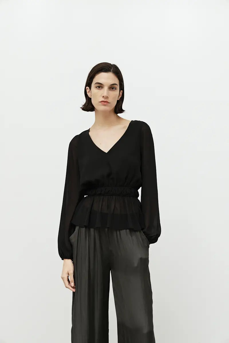 Chiffon Peplum Blouse