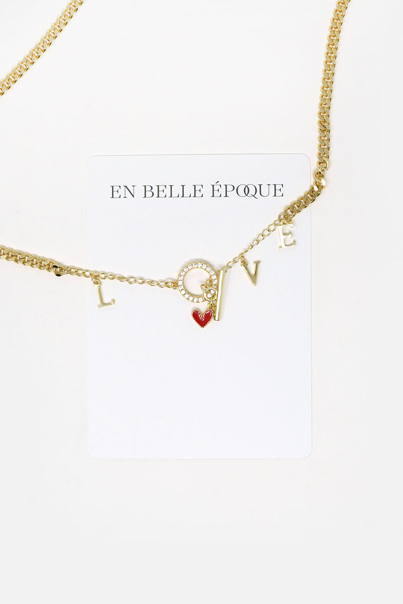 Valentina Heart & Letters Long Necklace