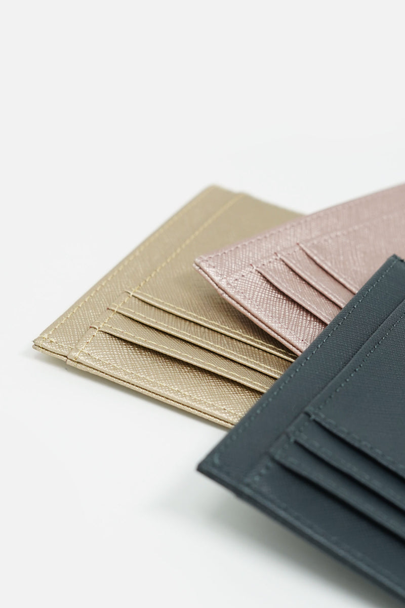 Edmee Saffiano Leather Minimalist Card Holder