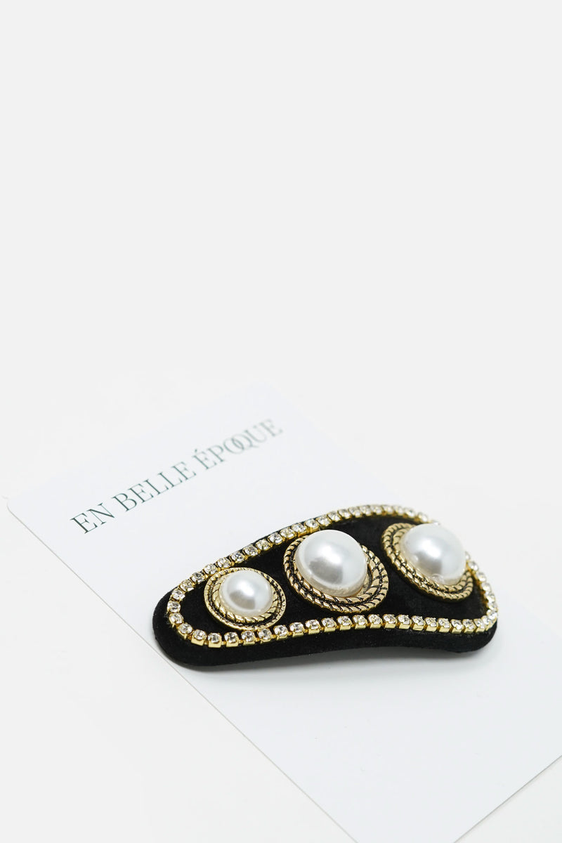 Lucie Velvet Pearl Barrette