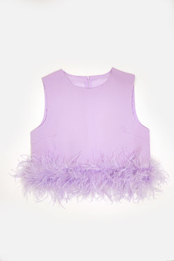Sleeveless Feather Top