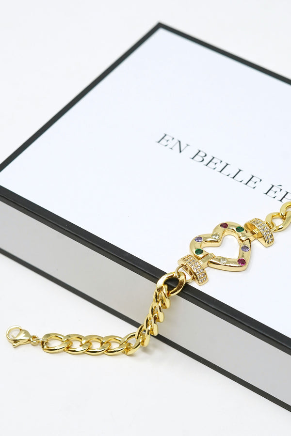 Gold Chain Rainbow Bracelet