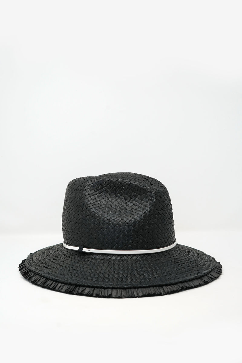Suffolk Woven Black Straw Hat