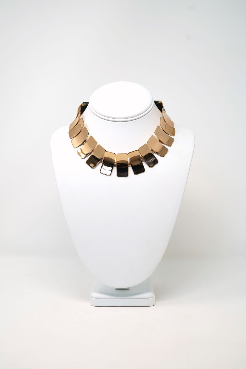 Fan Collar Rose Gold Necklace