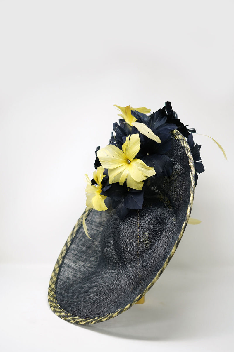 Gail Blue and Yellow Fascinator
