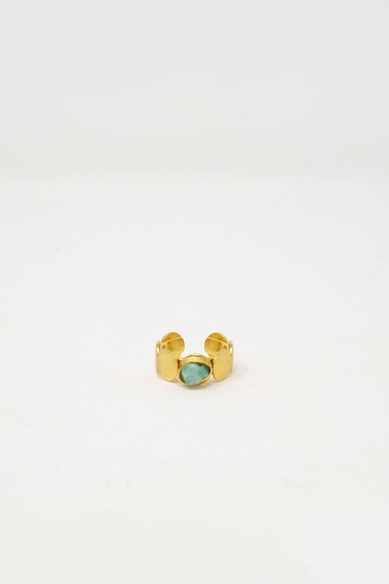 Laura Ring Raw Emerald 24k Gold-Plated