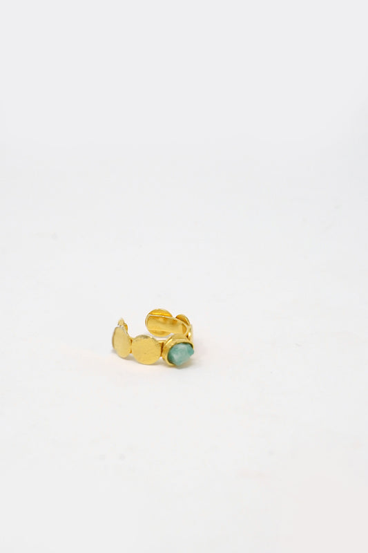 Laura Ring Raw Emerald 24k Gold-Plated