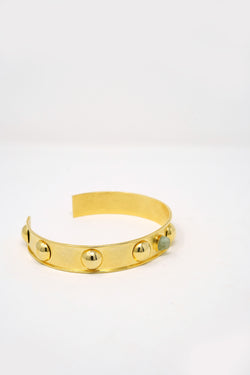 Luciana Cuff Necklace Raw Emerald 24k Gold-Plated