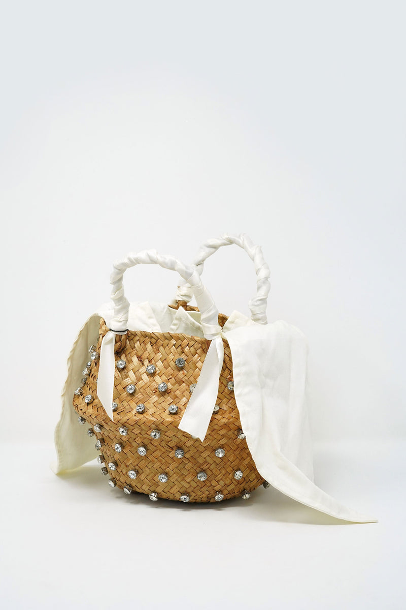 Mabelle Mini Embellished Straw Bag
