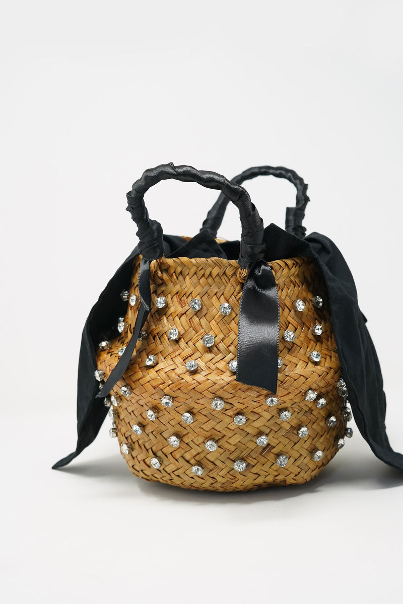 Mabelle Embellished Straw Bag