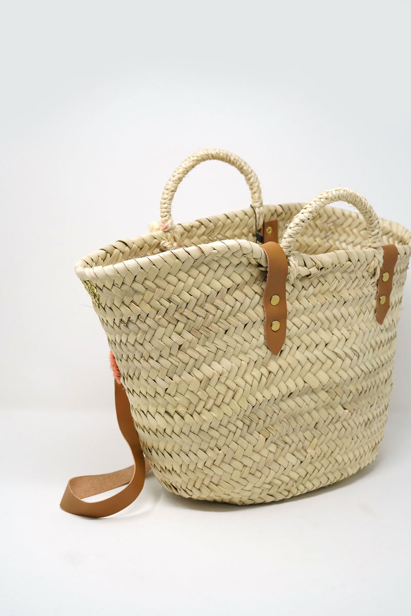 Mi Corazon Small Braided Basket Coral