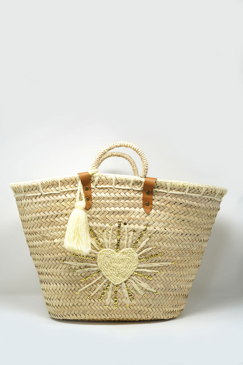 Handwoven Large White Blanco Basket