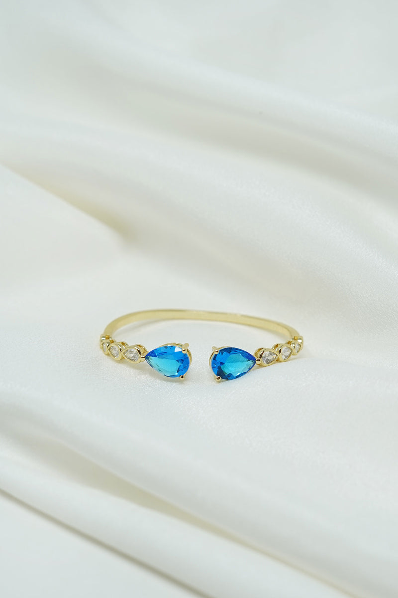 Bracelet Crystal Blue Gem Cuff