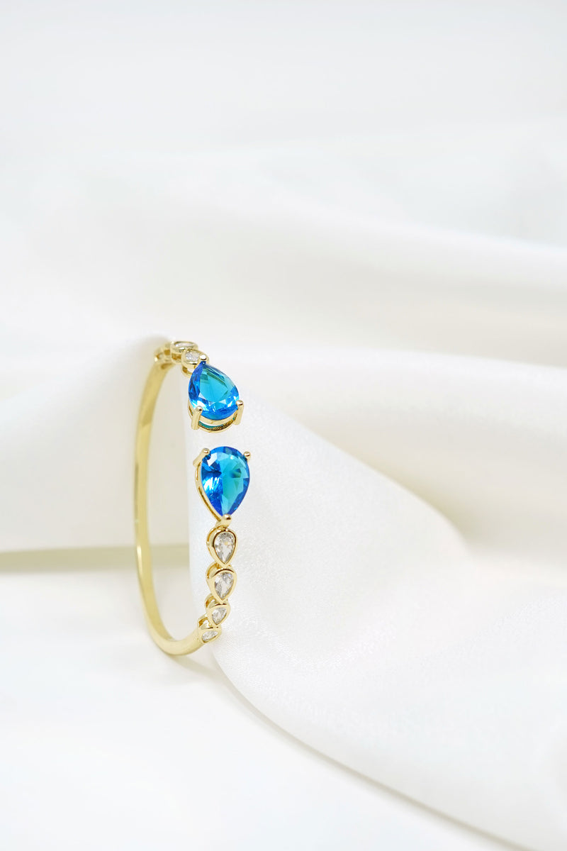 Bracelet Crystal Blue Gem Cuff