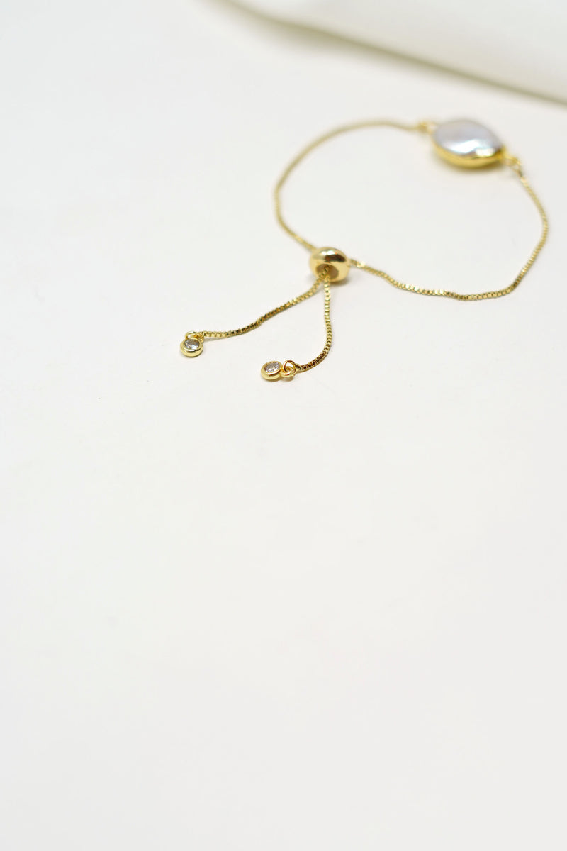 Olivie Gold-Plated Pearl Bracelet