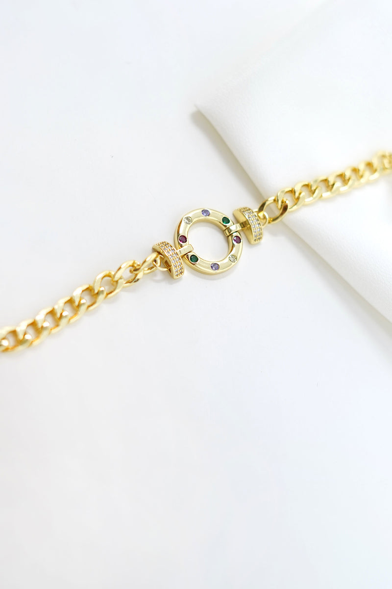 Gold Chain Rainbow Bracelet