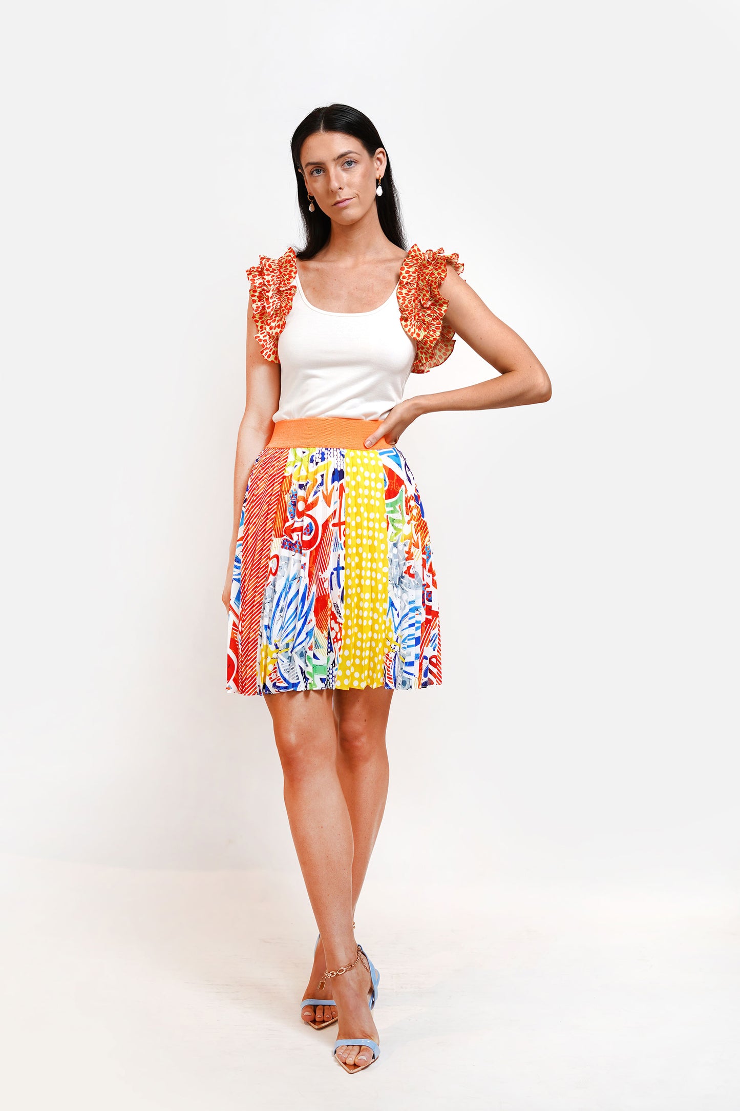 Skirt Mini Lined Abstract Print
