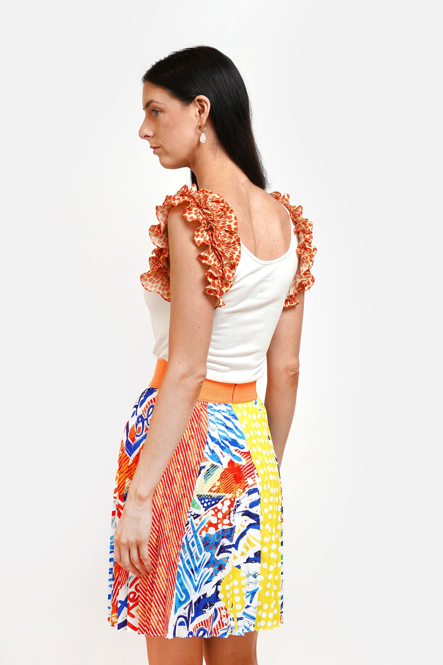 Skirt Mini Lined Abstract Print