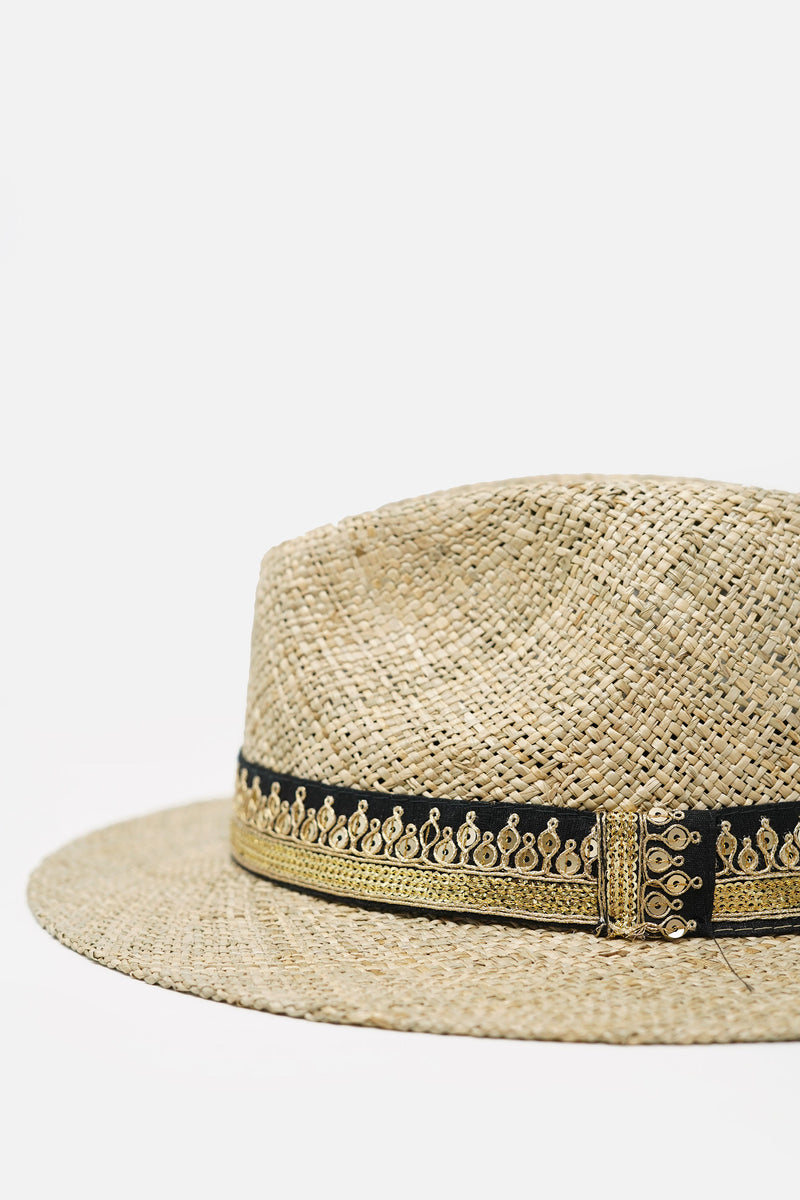 Maradji Panama Black & Gold Straw Hat