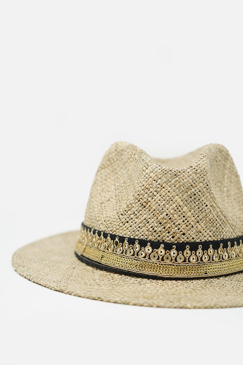 Maradji Panama Black & Gold Straw Hat