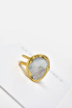 Ozanne Gold-Plated Pearl Adjustable Ring