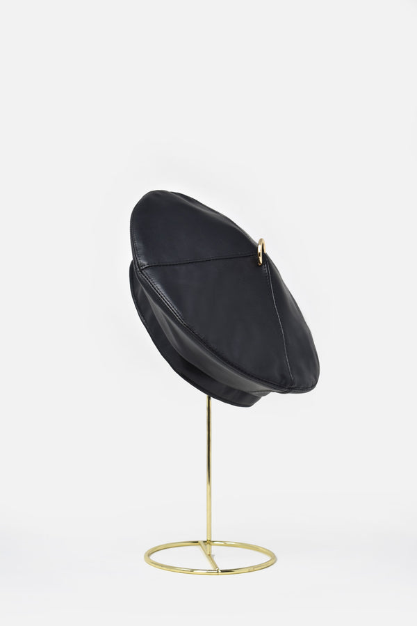 Nicoletta Faux Leather Beret
