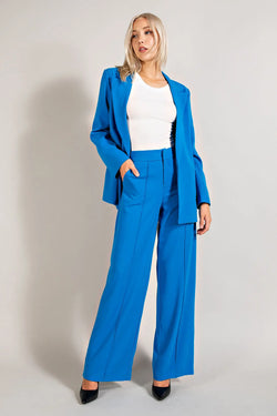 High Waisted Trousers With Front Pintuck