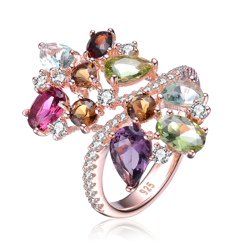 Rose Gold Plated Multi Colored Ring