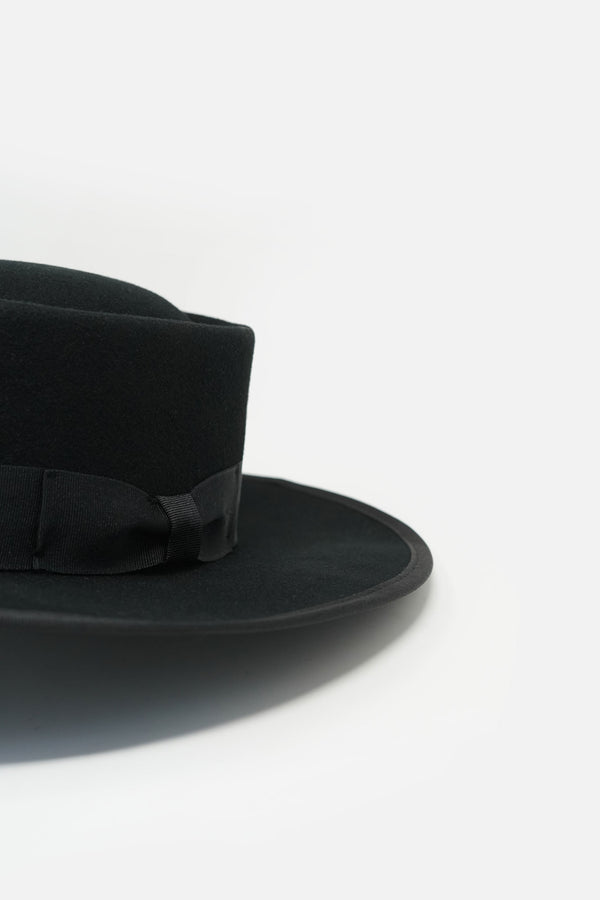 Benezet Wool Felt Boater Hat - Black