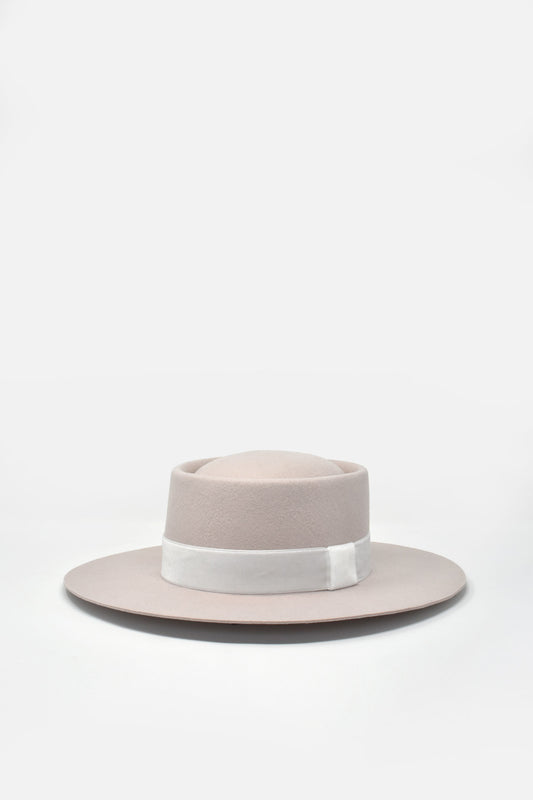 Benezet Wool Felt Boater Hat - Soft Pink
