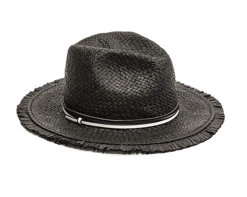 Suffolk Woven Black Straw Hat