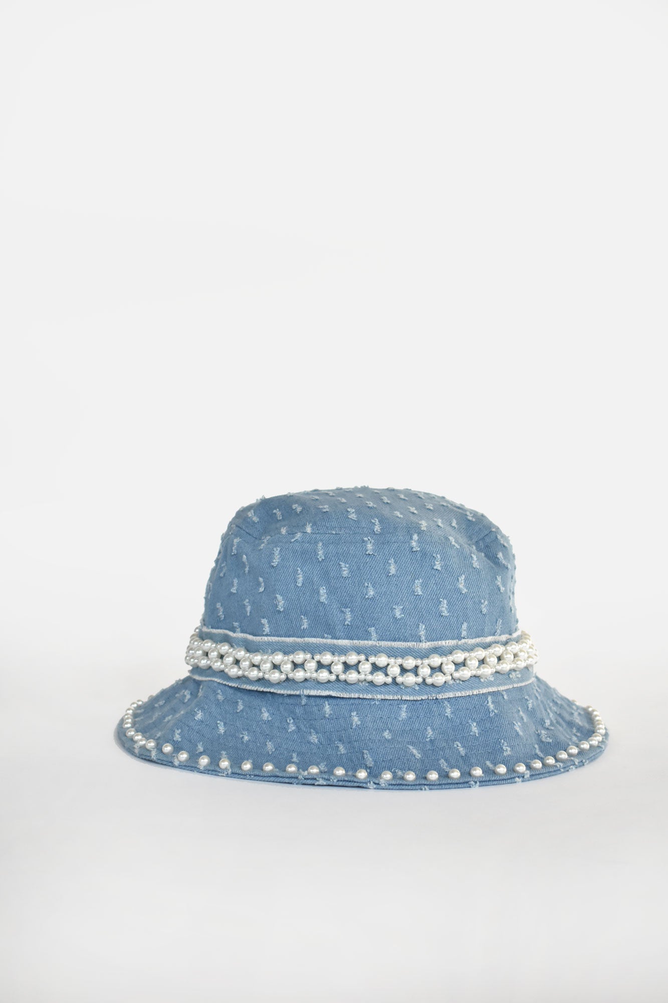 Céleste Denim Pearl Bucket Hat