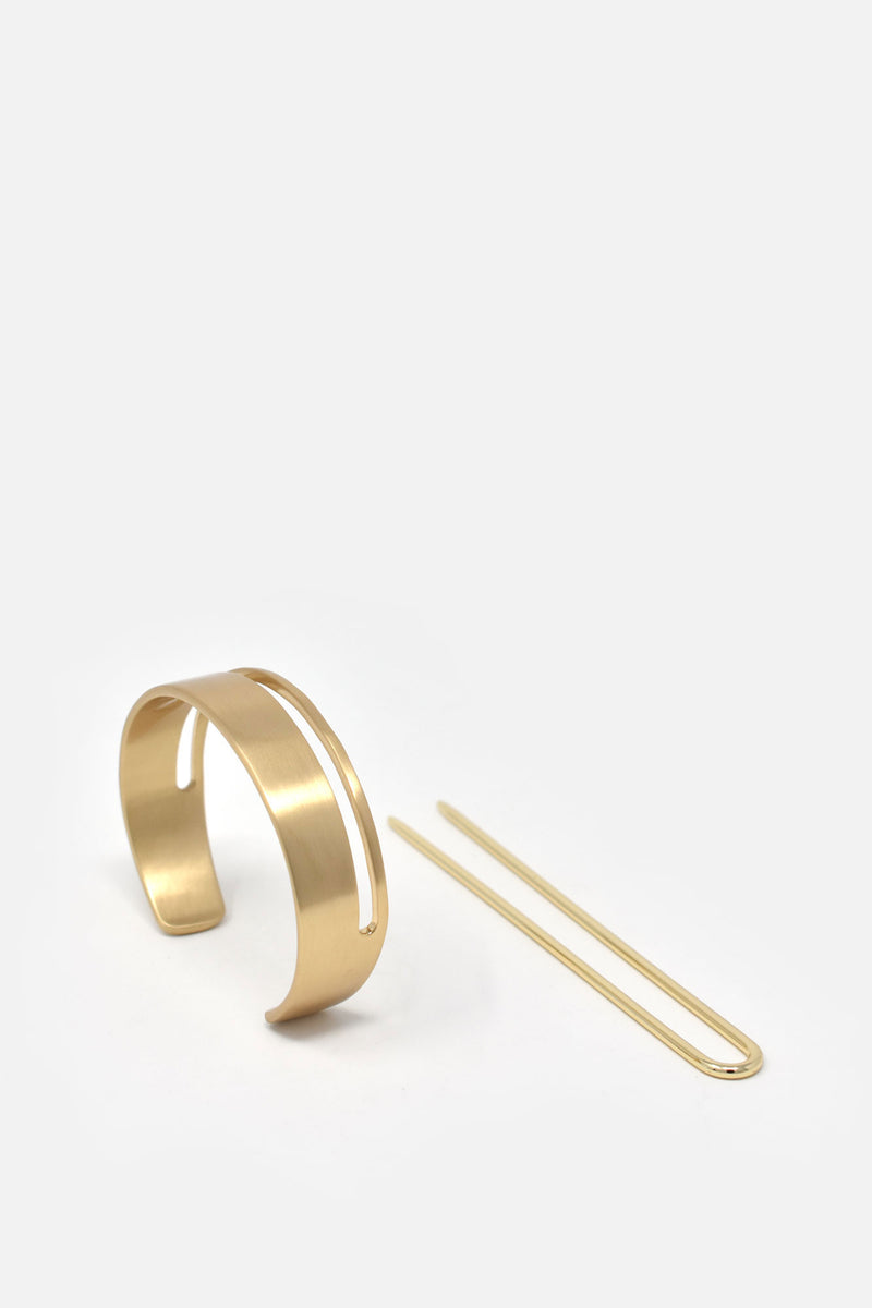 Le Luxe Hair Brass Cuff & Pin