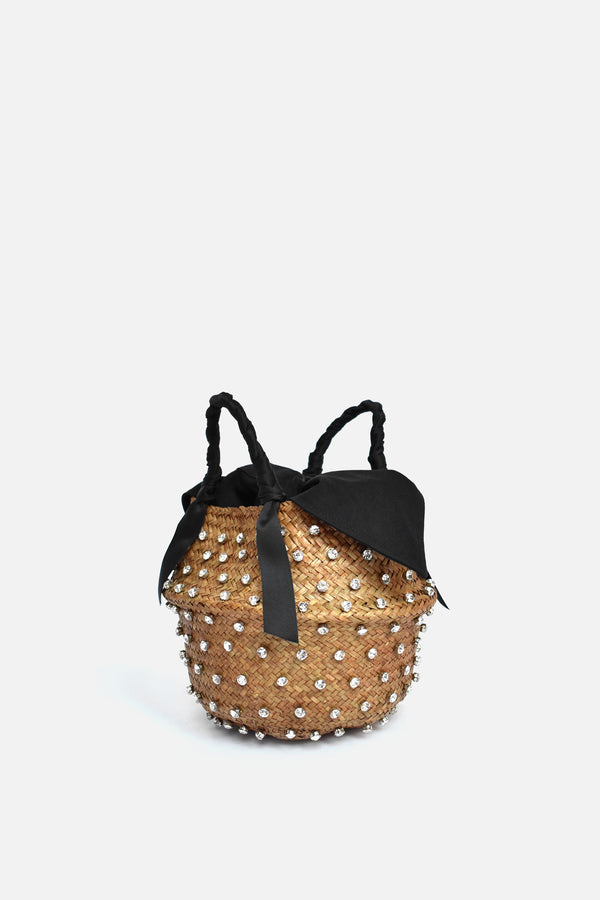 Mabelle Embellished Straw Bag